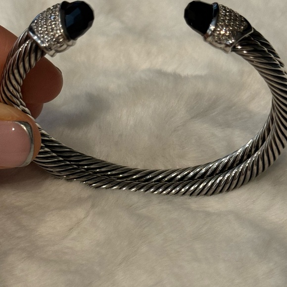 David Yurman Double Cable Cuff Black Onyx w/Diamonds - Picture 8 of 11